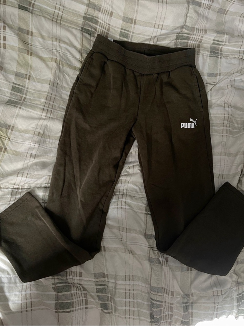 Puma Olive Green Logo Sweatpants